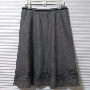 Eddie Bauer Lined Wool Skirt Dark Gray Heather Size-10